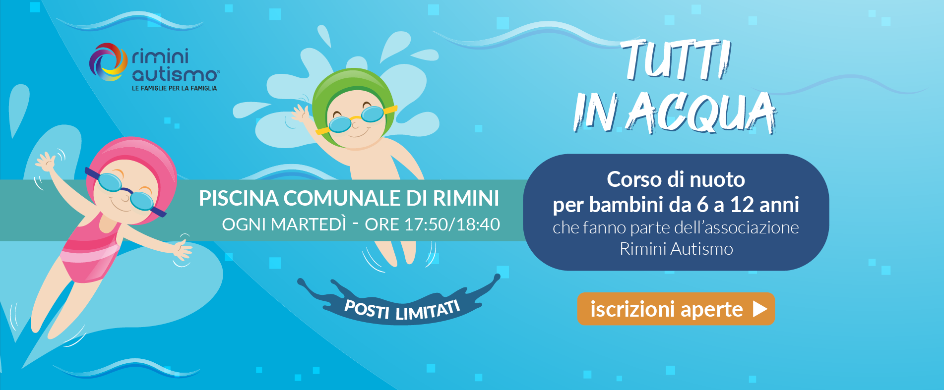 Corso di nuoto per bambini autistici da 6 a 12 anni Rimini Autismo